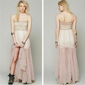 Free People Intimately Pink Maxi Tulle Slip size S